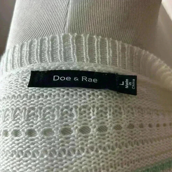 Doe & Rae Striped Cardigan Duster, Size L, Boho, Beachy, Coastal, Knit, No flaws - Picture 5 of 5